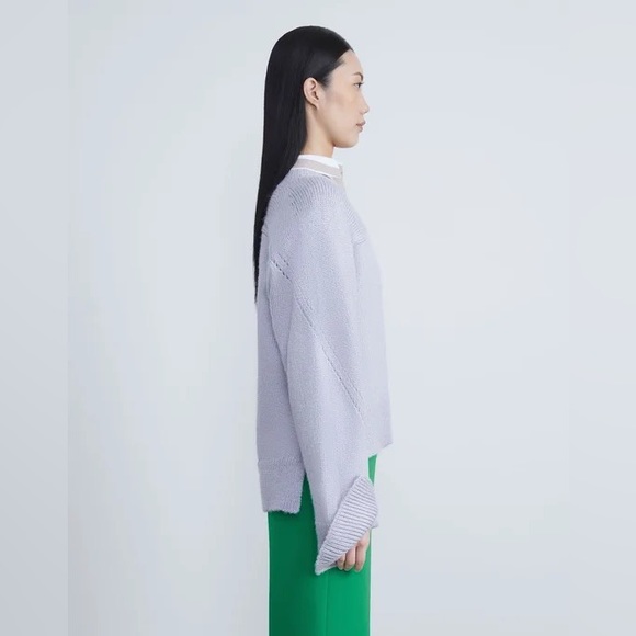 NWT $1,298 Lafayette 148 SILK YARN VOLUMINOUS SLEEVE V-NECK SWEATER Xs oversized - Picture 8 of 16